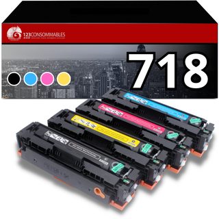 123consommables - Pack 4 Toners Compatibles Canon 718 Pour Canon Mf724 Mf728 Mf729 Mf8330 Mf8340 Mf8