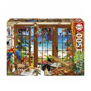 Puzzle - Educa - Fenetre De L'observateur D'oiseaux - 1500 Pieces - 85 X 60 Cm - Pour Adultes