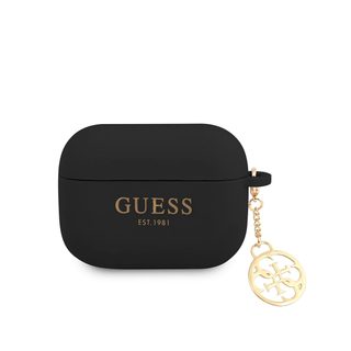 Coque Pour Airpods Pro Édition 4g Charm En Silicone Avec Pendentif Noir Guess