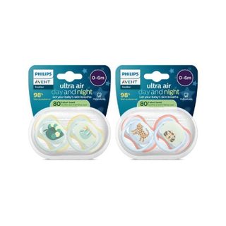 Philips Lot De 4 Sucettes Ultra Air - Avent - Scf087/22 - Jour Et Nuit - Sans Bpa