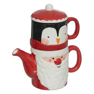 Théière Et Tasse Forme Père Noël H. 18 Cm - Feeric Lights & Christmas