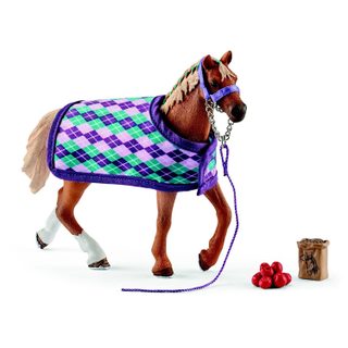 Jouet pur-sang anglais avec couverture - 42360 SCHLEICH