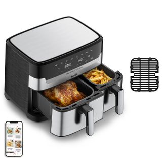 Tefal Dual Easy Fry & Grill Ey905d Double 8,3 L Autonome 2700 W Friteuse D’air Chaud Acier Inoxydable