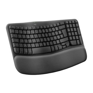 Clavier Logitech Wave Keys Clavier Ergonomique Sans Fil, Repose-poignets Rembourre, Frappe Naturelle Et Confortable, Easy-switch,