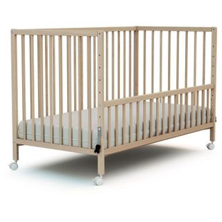 Webaby Lit bébé cododo en bois avec roulettes 60 x 120 LIO Hêtre Brut