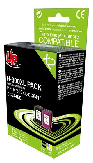 Pack Uprint Compatible Hp 300 Xl 2 Cartouches
