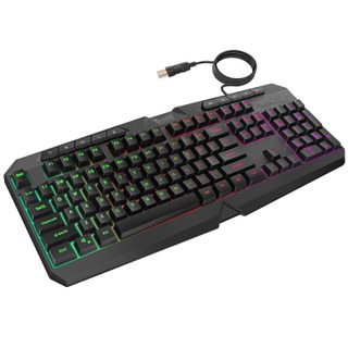 Clavier Gamer Pour Ordinateur Avec Éclairage Rgb Étanche Ipx4 Noir Swissten