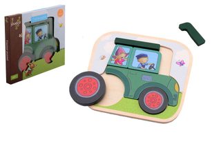 Johntoy Fien Et Teun Puzzle Tracteur Jouet Éducatif En Carton