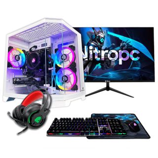 Pc Gamer Nitropc Pack Avancé – R7 5700x, Rtx 5060 8gb, 16gb Ddr4, 1tb M2, Win 11 Pro, Accessoires + Monitor 24"