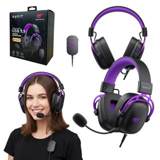 Casque De Jeu Havit H2002 U Noir Et Violet