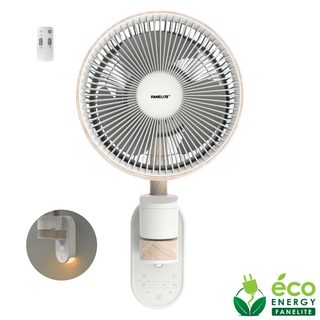 Fanelite - Ventilateur Mural Fs09 - Moteur Dc - 8 Vitesses - Fonction Éclairage Led & Détecteur De Mouvement - Silencieux