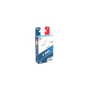 Dés Ducale Standard Blanc Points Noirs 18mm Boîte De 5 Cartamundi