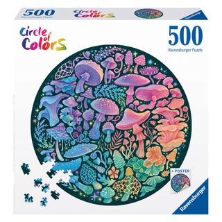Ravensburger Puzzle Cercle De Couleurs - Champignons - 500 Pièces Rond
