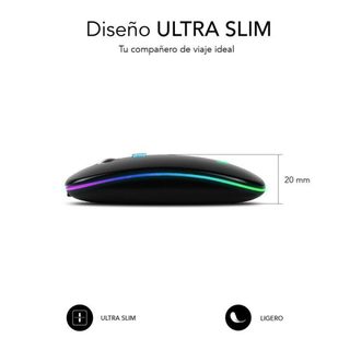 Souris Sans Fil Bluetooth Subblim Dual Flat Led / Batterie Rechargeable / Jusqu'à 160