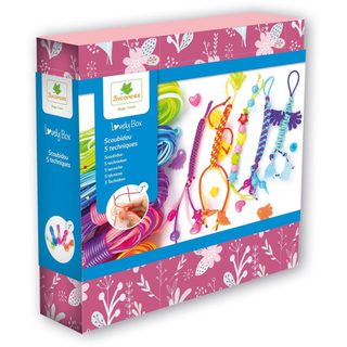 Coffret Scoubidou Lovely Box 5 Techniques Plastique Light Blue L17 X L4 X H16 Cm Sycomore