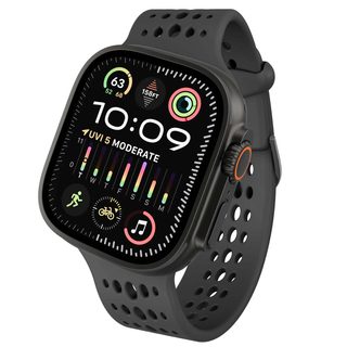 Bracelet En Silicone Ares O Pour Apple Watch 44 À 49mm Noir Decoded