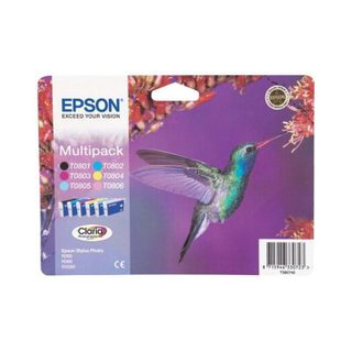 Cartouche d'encre d'origine noir + 3 couleurs Colibri T0807 EPSON