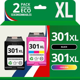 123consommables - 301xl Cartouches D'encre Remplacement Pour Hp 301 Xl Noir Et Couleur Grande Capaci