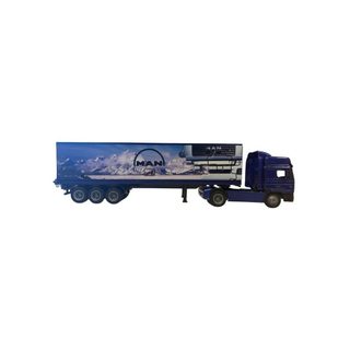 Miniature Camion Tracteur Man F2000 Newray 1/43 Conteneur 40 Pieds Bleu Blanc Boîte