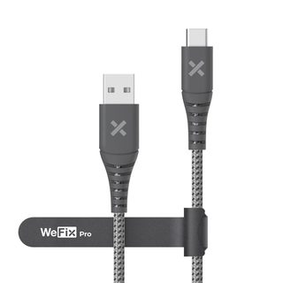 Câble Téléphone Wefix Pro Usb-a Usb-c 2 Mètres Usb 3 10 Gbit/s Gris Tissu
