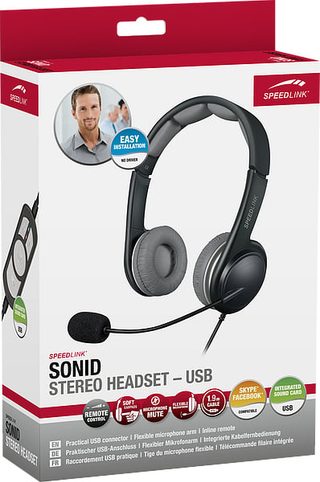 Speedlink Sonid Casque Avec Fil Arceau Bureau/centre D'appels Noir