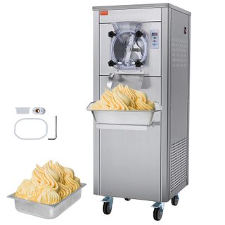 Vevor Sorbetière Commerciale 18 L/h 1600w, Cylindre Inox 6l, Roues, Pré-refroidissement Auto, Panneau Led.