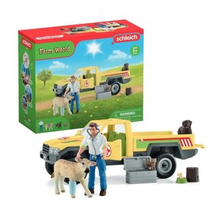 Coffret Visite Du Vétérinaire Ferme Farm World Schleich Multicolore Véhicule Animaux