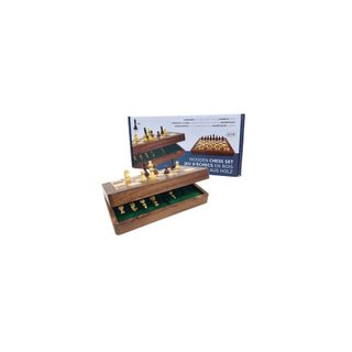 Echiquier Pliant De Voyage Professor Puzzle Bois Marron 25 Cm Roi 44 Mm