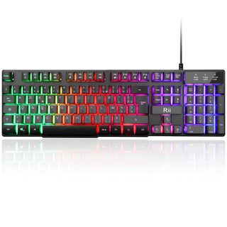 Clavier Gamer Rii Non Communiqué Semi-mécanique 105 Touches 5 Couleurs Noir