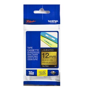 Cassette Brother P-touch 12 Mm Noir Or