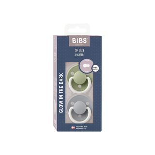 Tétines Bibs Delux Lot De 2 Silicone Embout Rond Mat Sage Night & Cloud Night