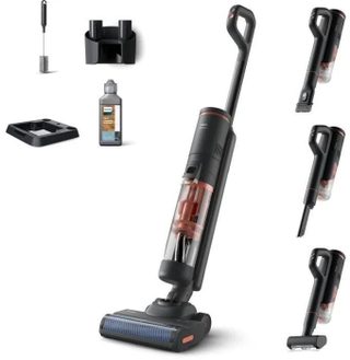 Aspirateur Balai Laveur 2-en-1 - Xw6264/11 - Série 6000 - Powercyclone Aqua - 2500 Tours/min - Noir & Corail