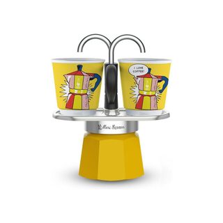 Moka Mini-express Lichtenstein Aluminium Jaune 100 Ml Bialetti