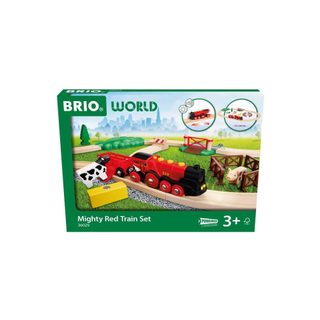 Circuit Train De Campagne Brio World Locomotive Mighty Red Avec Batterie Et 24 Pièces