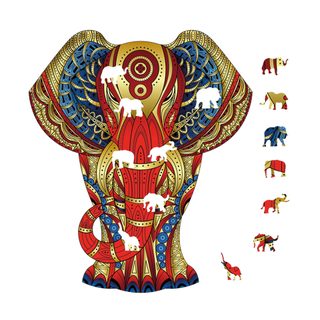 Eureka 2d Rainbopuzzle En Bois Éléphant - 120 Pièces