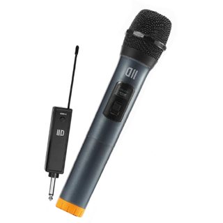 D2 Microphone Dynamique Omnidirect Sans Fil , Avec Écran Récepteur Rechargeable, Jack 6.35mm Orange
