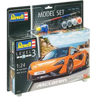 Revell Maquette De Voiture - Model Set - Mc Laren 570 S - Avec Colle, Peintures Et Accessoires