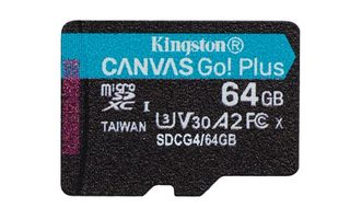 Kingston Technology Carte Microsdxc Canvas Go Plus Gen4 200r A2 U3 De 64 Go, Pack Unique Sans Adp