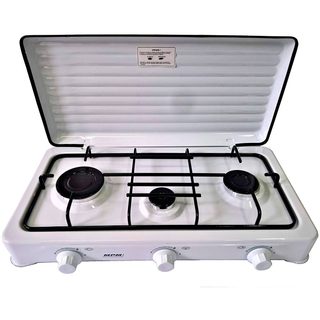 Cuisinière À Gaz Portable Pour Le Camping, 3 Brûleurs, Blanc Mpm Kn-03/1k Blanc