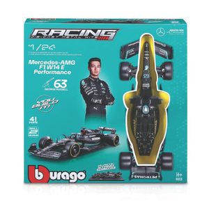 Maquette Mercedes-amg F1 W14 E Performance George Russell 1/24 Métal Noir/turquoise/or 19cm Bburago