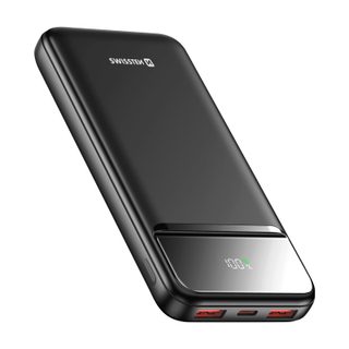 Batterie Externe 10000mah Avec Usb-c Et 2 Usb Écran Led Compacte Noir Swissten