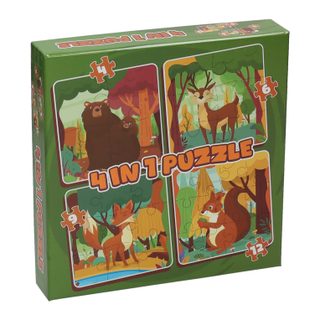 Puzzle 4 En 1 Animaux De La Forêt Pour Enfants Dès 3 Ans
