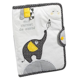 Sauthon Protège Carnet De Santé Babyfan 18 X 25 X 2 Cm Gris Coton