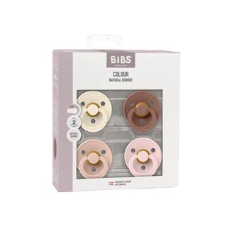 Tétines Bibs Colour Caoutchouc Naturel Taille 2 6-18 Mois Ivoire Blush Pack De 4