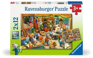 Puzzle Nathan Jeux L Atelier De Noel 2x12 Pièces Multicolor