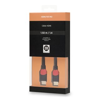 Câble Hdmi 1.4 Mâle/mâle (3d) 2160p - 1.50 M - Fiches Or