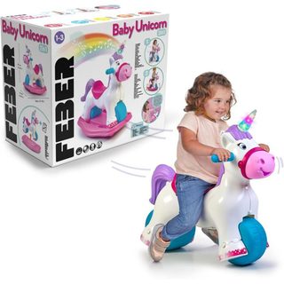 Trotteur 2-en-1 Licorne Bébé Febér Avec Lumières Et Sons Blanc/rose 12+ Mois Jusqu’à 20 Kg