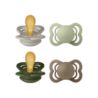 Suce Bibs Supreme Taille T1 Caoutchouc Naturel Symétrique Lot 4 Sable Sauge Vert Hunter Chêne Foncé