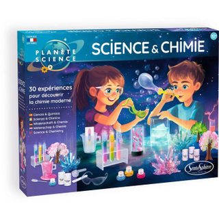 Kit Scientifique - Science Et Chimie - 30 Expériences - 12 Matieres Premieres - Des 8 Ans