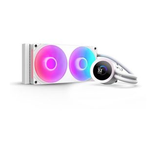 Watercooling - Nzxt - Rl-kr240-w2 - Kraken Plus 240 Rgb - Écran Carré 1.54 Personnalisable Et Ventilateurs Rgb - Blanc